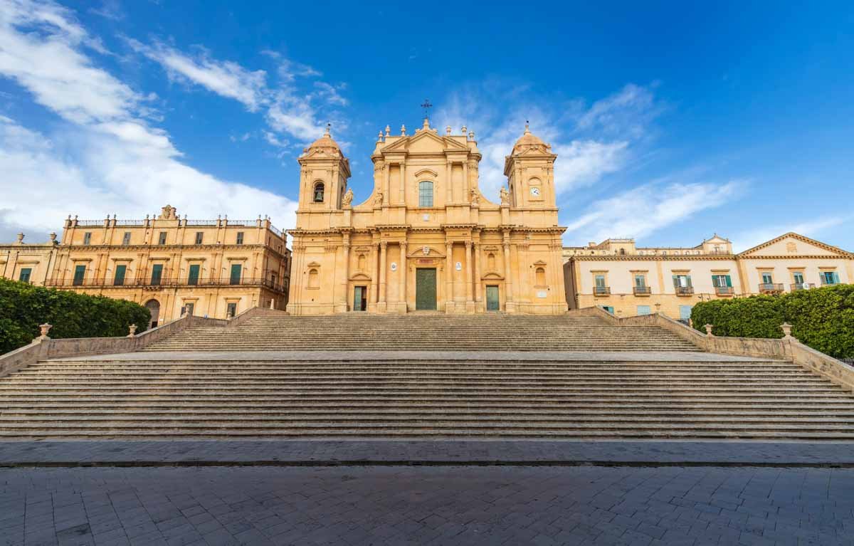 travel to Italy – front view of Noto Cathedral (Minor Basilica o