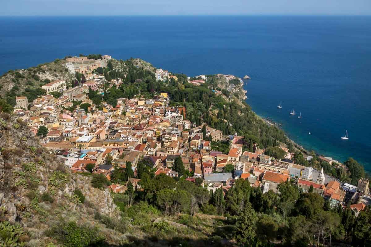 High view of Taormina – Sicily, Italy
